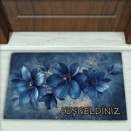 Çiçek Desenli Dekoratif Kapı Önü Paspası No: 2417