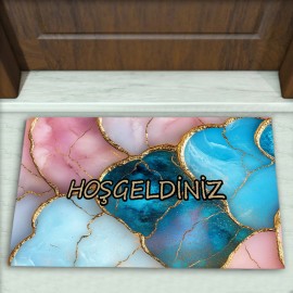 Mermer Desenli Dekoratif Kapı Önü Paspası No: 2432