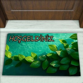 Yaprak Desenli Dekoratif Kapı Önü Paspası No: 2440