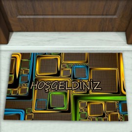 Geometrik Desenli Dekoratif Kapı Önü Paspası No: 2441
