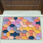 Geometrik Desenli Dekoratif Kapı Önü Paspası No: 2444
