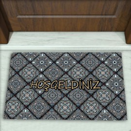 Geometrik Desenli Dekoratif Kapı Önü Paspası No: 2446