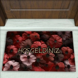 Çiçek Desenli Dekoratif Kapı Önü Paspası No: 2450