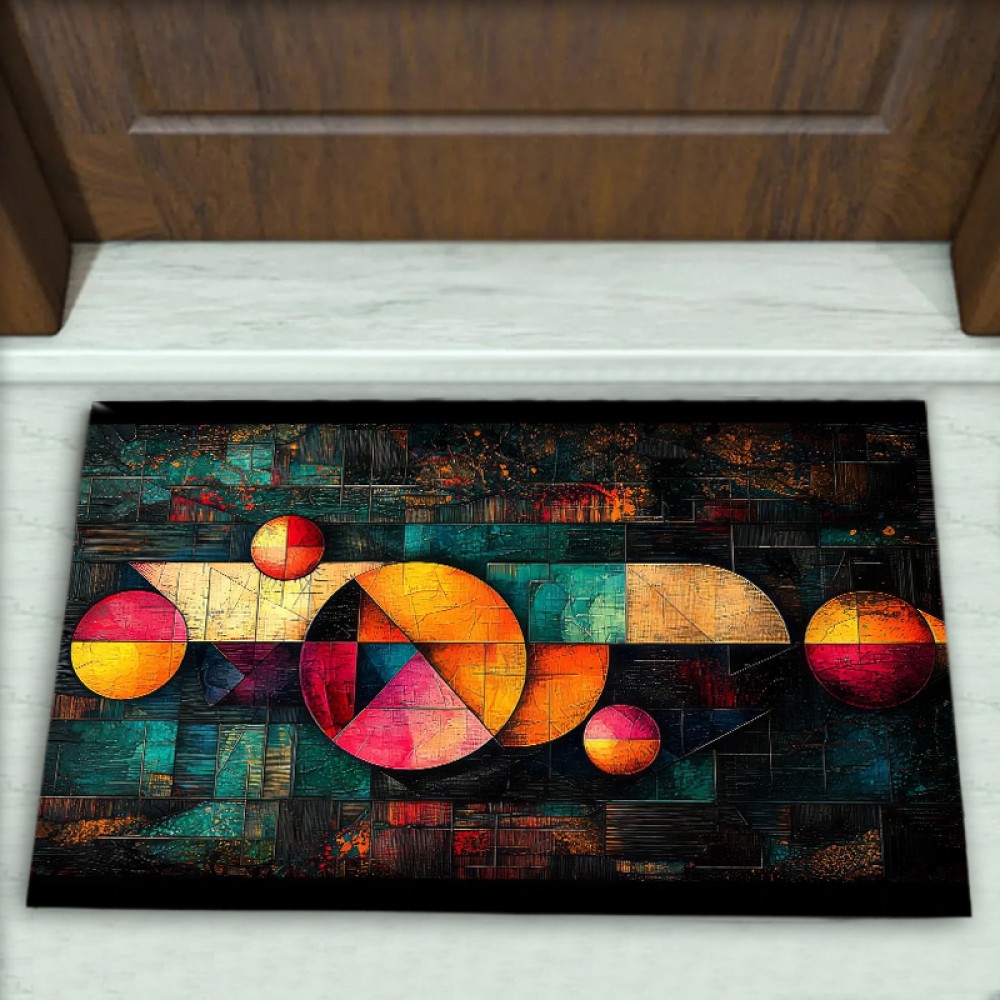 Geometrik Desenli Dekoratif Kapı Önü Paspası No: 2459