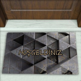 Geometrik Desenli Dekoratif Kapı Önü Paspası No: 2460