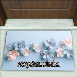 Çiçek Desenli Dekoratif Kapı Önü Paspası No: 2478