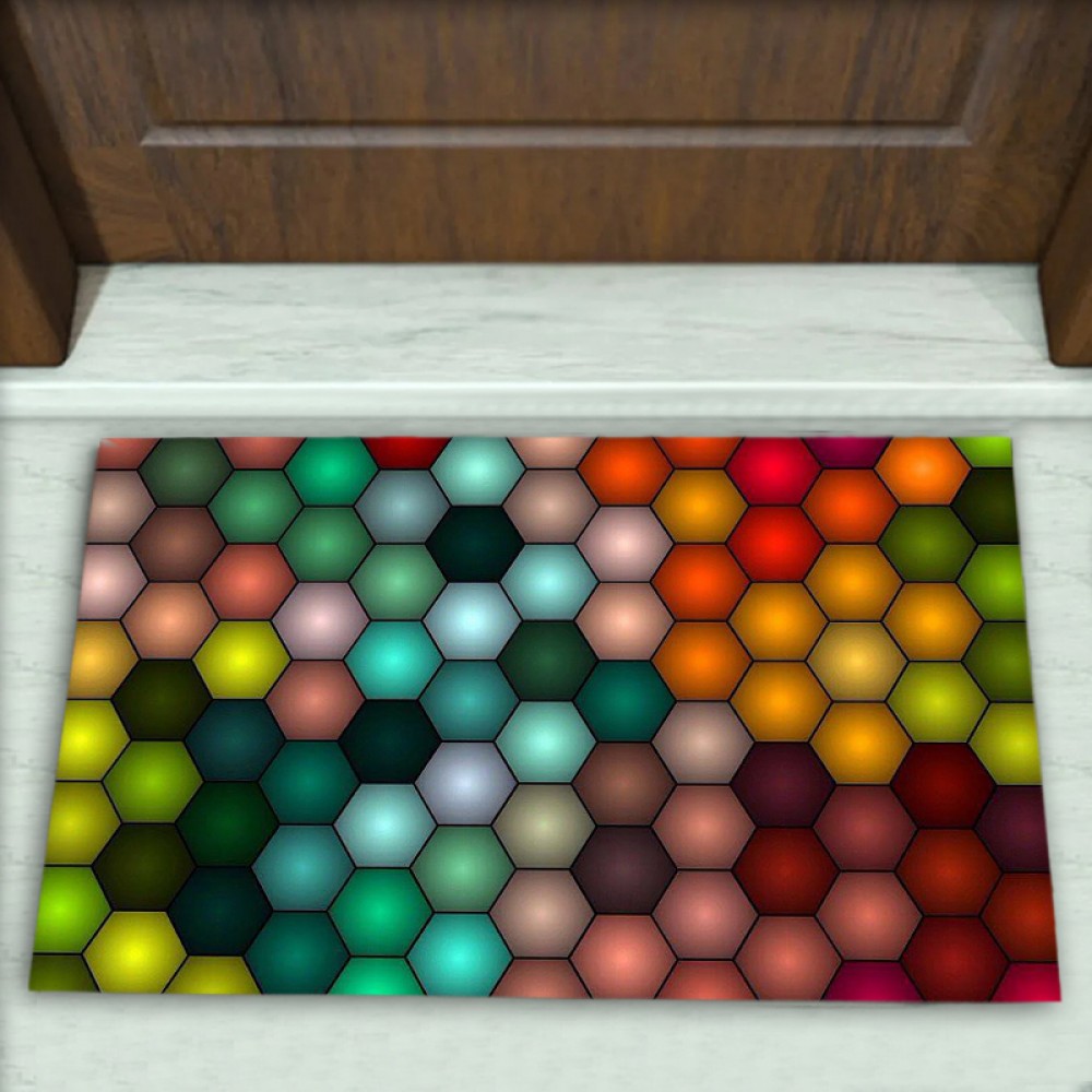 Geometrik Desenli Dekoratif Kapı Önü Paspası No: 2479