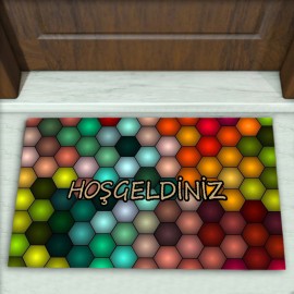 Geometrik Desenli Dekoratif Kapı Önü Paspası No: 2479