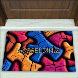 Geometrik Desenli Dekoratif Kapı Önü Paspası No: 2480