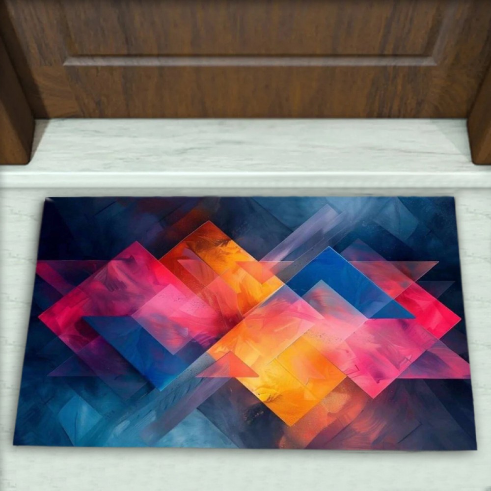 Geometrik Desenli Dekoratif Kapı Önü Paspası No: 2489