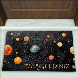Gezegen Desenli Dekoratif Kapı Önü Paspası No: 2494