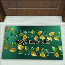 Yaprak Desenli Dekoratif Kapı Önü Paspası No: 2498