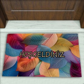 Yaprak Desenli Dekoratif Kapı Önü Paspası No: 2504