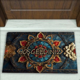 Geometrik Desenli Dekoratif Kapı Önü Paspası No: 2508