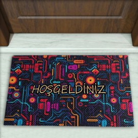 Geometrik Desenli Dekoratif Kapı Önü Paspası No: 2510
