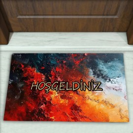 Modern Desenli Dekoratif Kapı Önü Paspası No: 2522