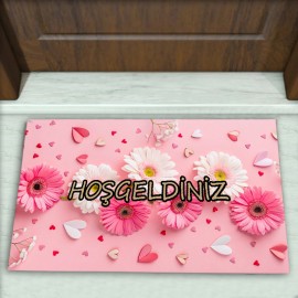 Çiçek Desenli Dekoratif Kapı Önü Paspası No: 2531