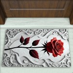Gül Desenli Dekoratif Kapı Önü Paspası No: 2535