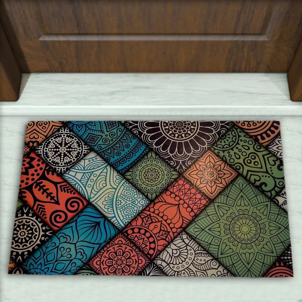 Geometrik Desenli Dekoratif Kapı Önü Paspası No: 2546