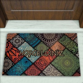 Geometrik Desenli Dekoratif Kapı Önü Paspası No: 2546