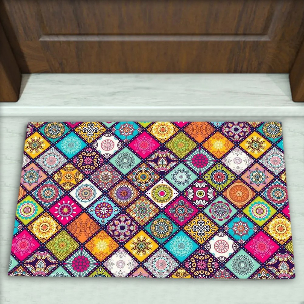 Geometrik Desenli Dekoratif Kapı Önü Paspası No: 2567