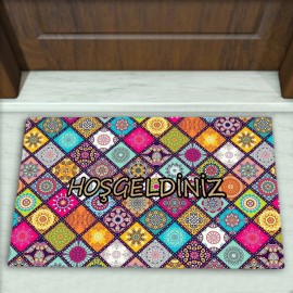 Geometrik Desenli Dekoratif Kapı Önü Paspası No: 2567