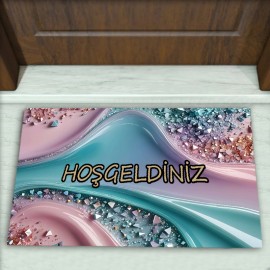 Modern Desenli Dekoratif Kapı Önü Paspası No: 2589