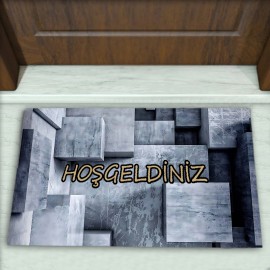 Geometrik Desenli Dekoratif Kapı Önü Paspası No: 2600