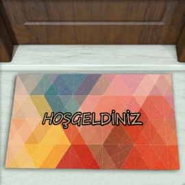 Geometrik Desenli Dekoratif Kapı Önü Paspası No: 2611