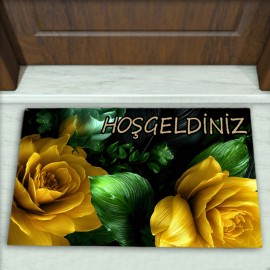 Çiçek Desenli Dekoratif Kapı Önü Paspası No: 2622