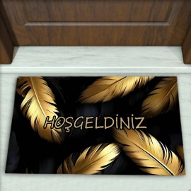 Yaprak Desenli Dekoratif Kapı Önü Paspası No: 2627