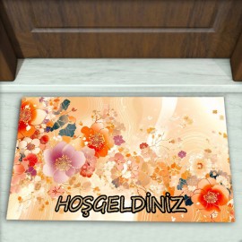 Çiçek Desenli Dekoratif Kapı Önü Paspası No: 2635
