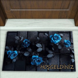 Gül Desenli Dekoratif Kapı Önü Paspası No: 2641