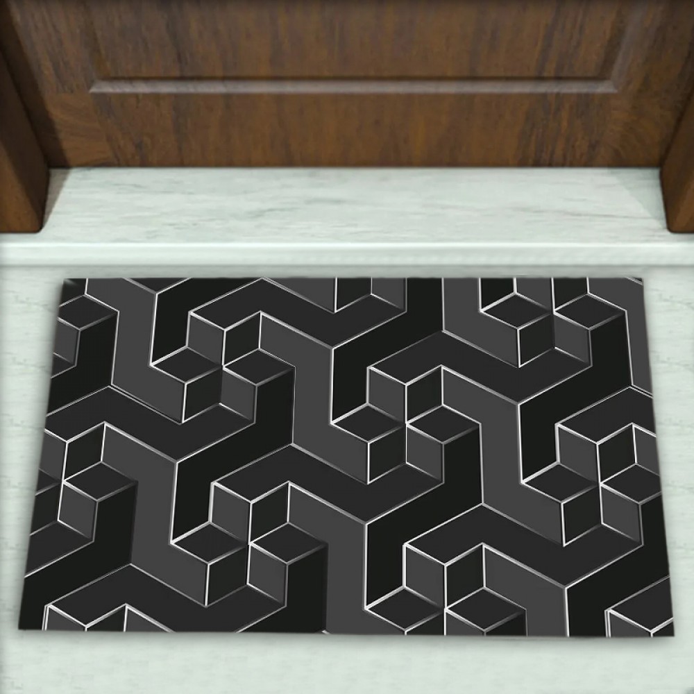 Geometrik Desenli Dekoratif Kapı Önü Paspası No: 2644