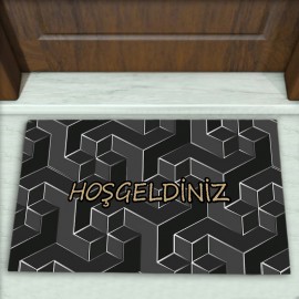 Geometrik Desenli Dekoratif Kapı Önü Paspası No: 2644