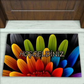 Çiçek Desenli Dekoratif Kapı Önü Paspası No: 2657