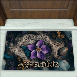 Çiçek Desenli Dekoratif Kapı Önü Paspası No: 2667
