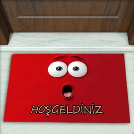 Emoji Desenli Dekoratif Kapı Önü Paspası No: 2673