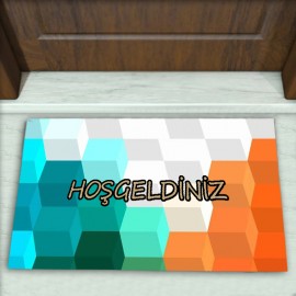 Geometrik Desenli Dekoratif Kapı Önü Paspası No: 2688