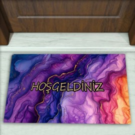 Mermer Desenli Dekoratif Kapı Önü Paspası No: 2696