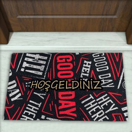 Yazı Desenli Dekoratif Kapı Önü Paspası No: 2698