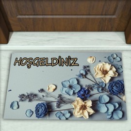 Çiçek Desenli Dekoratif Kapı Önü Paspası No: 2700