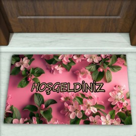 Çiçek Desenli Dekoratif Kapı Önü Paspası No: 2714