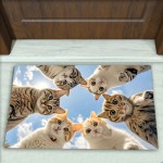 Kedi Desenli Dekoratif Kapı Önü Paspası No: 2715