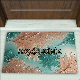 Yaprak Desenli Dekoratif Kapı Önü Paspası No: 2720