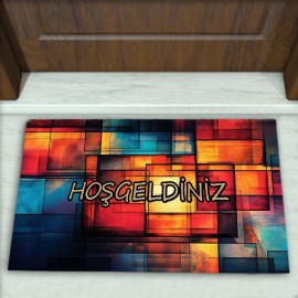 Geometrik Desenli Dekoratif Kapı Önü Paspası No: 2740