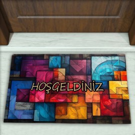 Geometrik Desenli Dekoratif Kapı Önü Paspası No: 2742