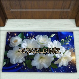 Çiçek Desenli Dekoratif Kapı Önü Paspası No: 2749