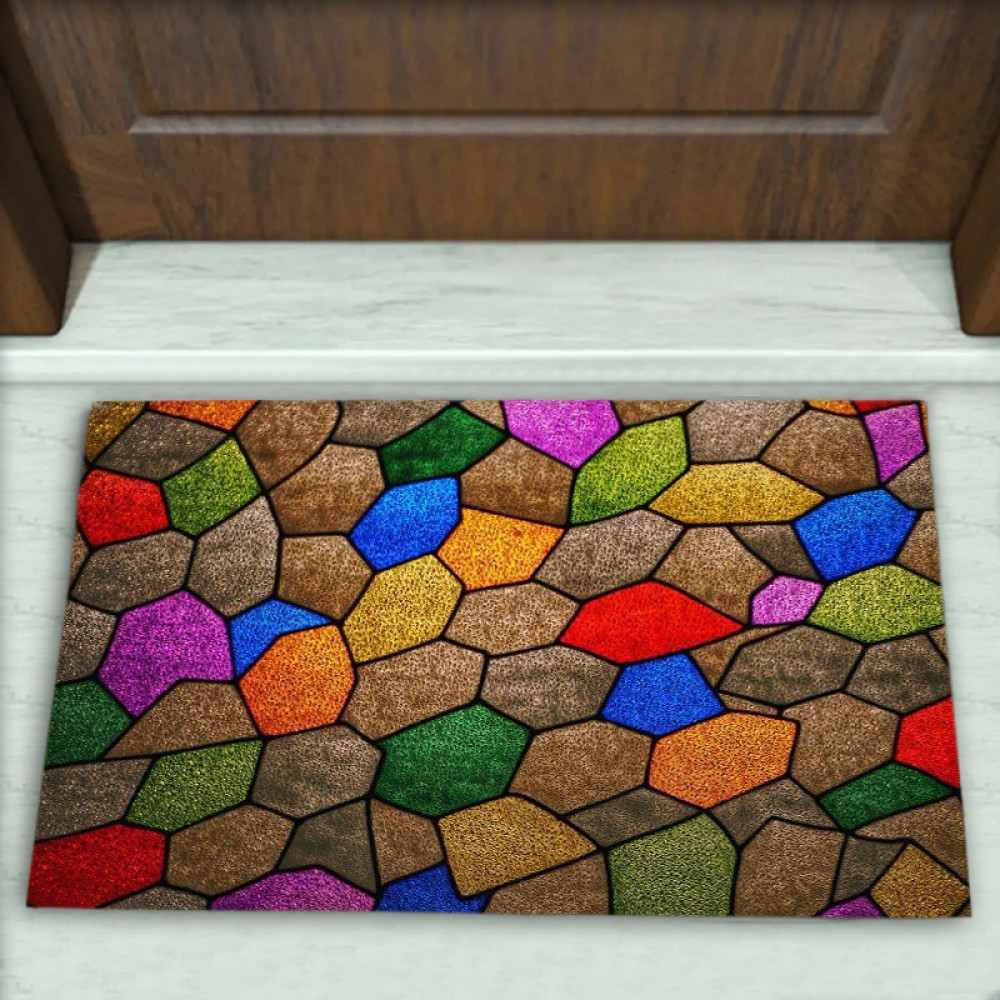 Geometrik Desenli Dekoratif Kapı Önü Paspası No: 2772
