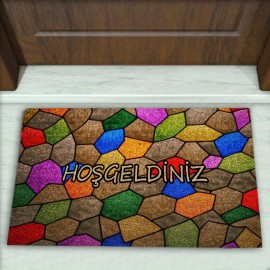 Geometrik Desenli Dekoratif Kapı Önü Paspası No: 2772